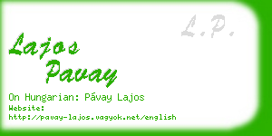 lajos pavay business card